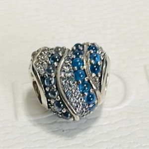 Pandora Waterfall Blue Ocean Heart Charm